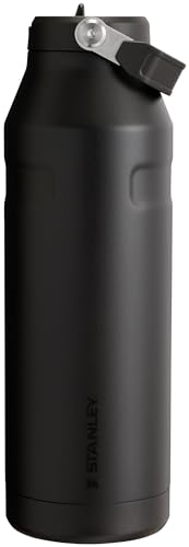 Stanley IceFlow Flip Straw 2.0 Water Bottle 50 OZ | Built-In Straw with Larger Opening | Lightweight & Leak-Resistant | Insulated Stainless Steel | BPA-Free | Black 2.0