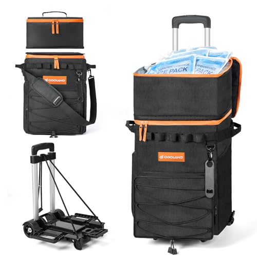 Odoland 48/72 Cans Soft Cooler with Wheels and Handle (Wheeled)