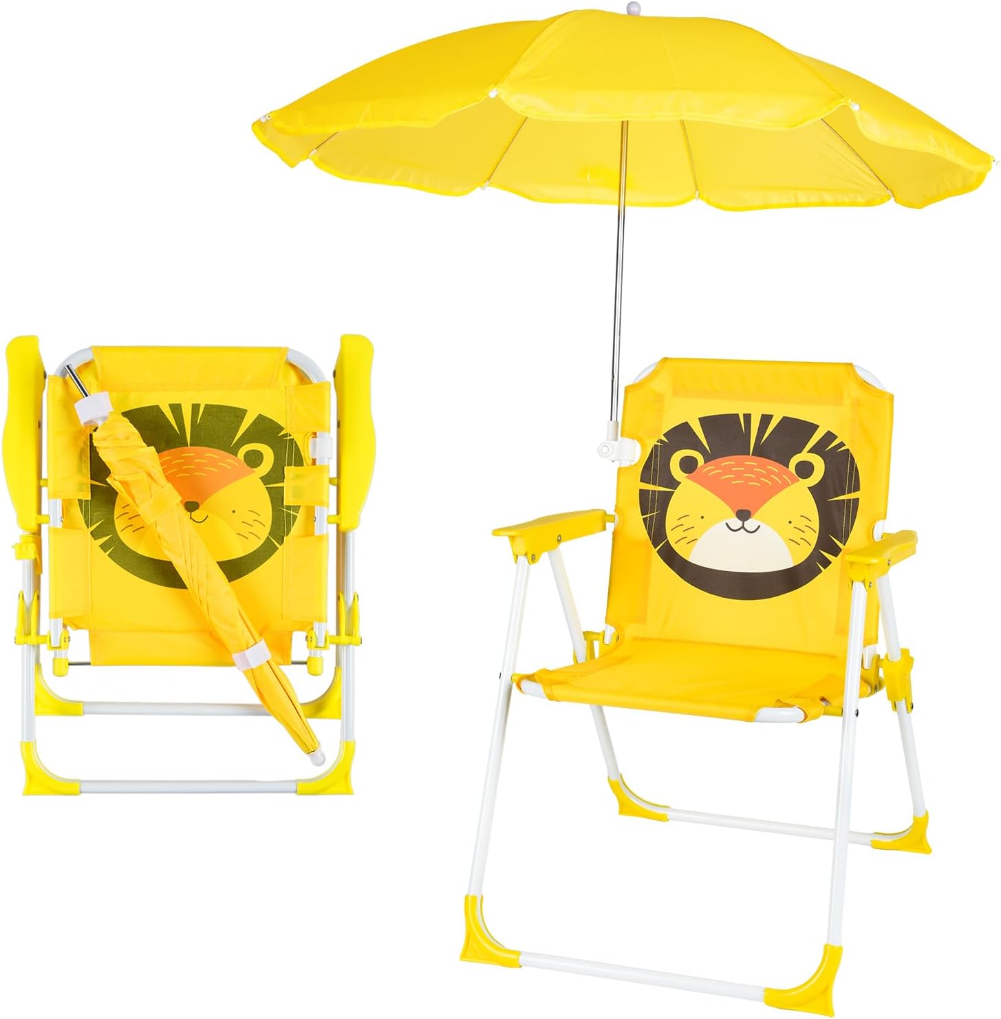 PLULON Kids Beach Chair with Umbrella (Yellow)