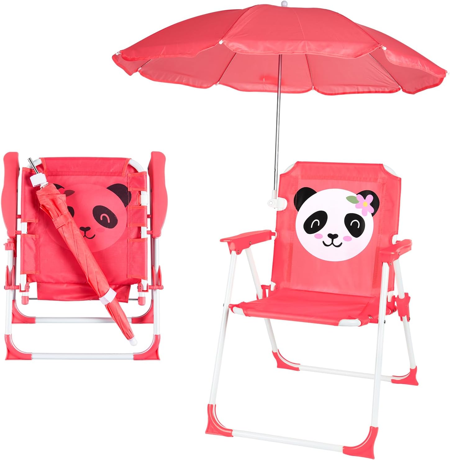 PLULON Kids Beach Chair with Umbrella Folding Lawn and Camping Chair with Summer Shade for Beach, Pool, Travel and Outdoor (for 1-5 Years Old)