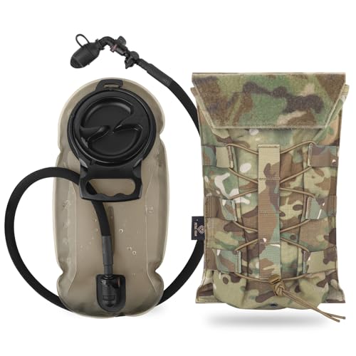 PETAC GEAR 1.5L / 3L Tactical Hydration Pack,Molle Carrier Pouch for 50 oz /100 oz Hydration Bladder Daypack Water Backpack.