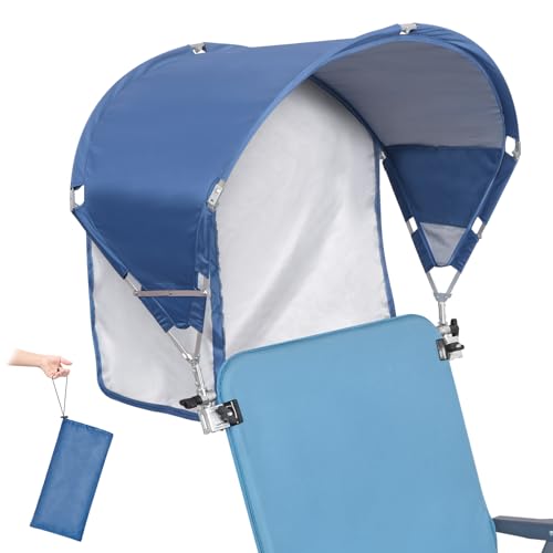 Universal Chair Umbrella Canopy, UPF 50+ Sun Shade with Adjustable Clamp, Fits Most Brands Beach, Camping, Lawn, Tanning, Zero Gravity, Lounge & Fishing Chairs