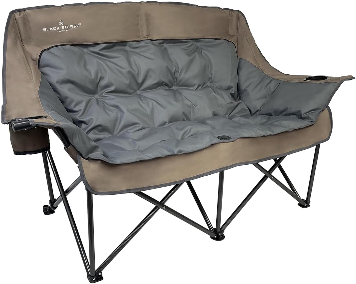 Black Sierra Double Camping Chair (Top Rated)