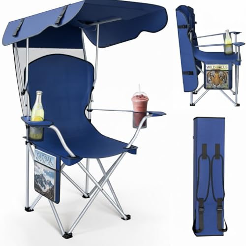 CozyBox Folding Chair w/ Canopy (Navy)