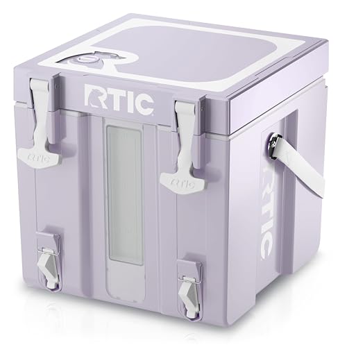 RTIC Halftime Water Cooler Portable Carrier Container, Drink Beverage Dispenser, Stackable with 2 Taps, Bottleless, BPA-Free, for Sports, Camping, BBQ, Parties, Picnic, & More, Dusty Lilac
