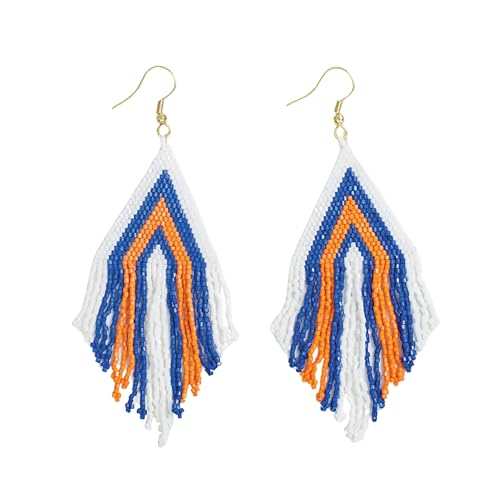 INK+ALLOY Blue & Orange Beaded Fringe
