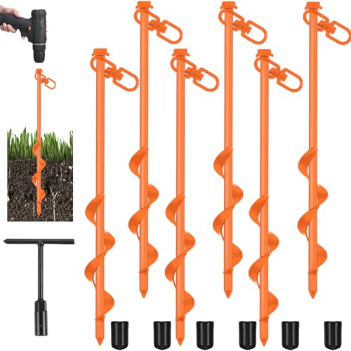 Reginary 6 Pcs Ground Anchors (Orange)
