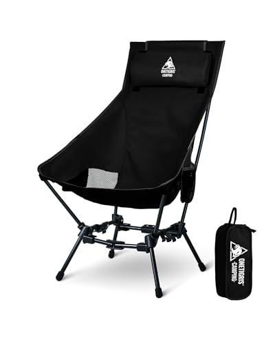 OneTigris Dragonhide Oversized Camping Chair with Pillow Design, Comfortable Widened Seat Folding, 275 lbs Capacity