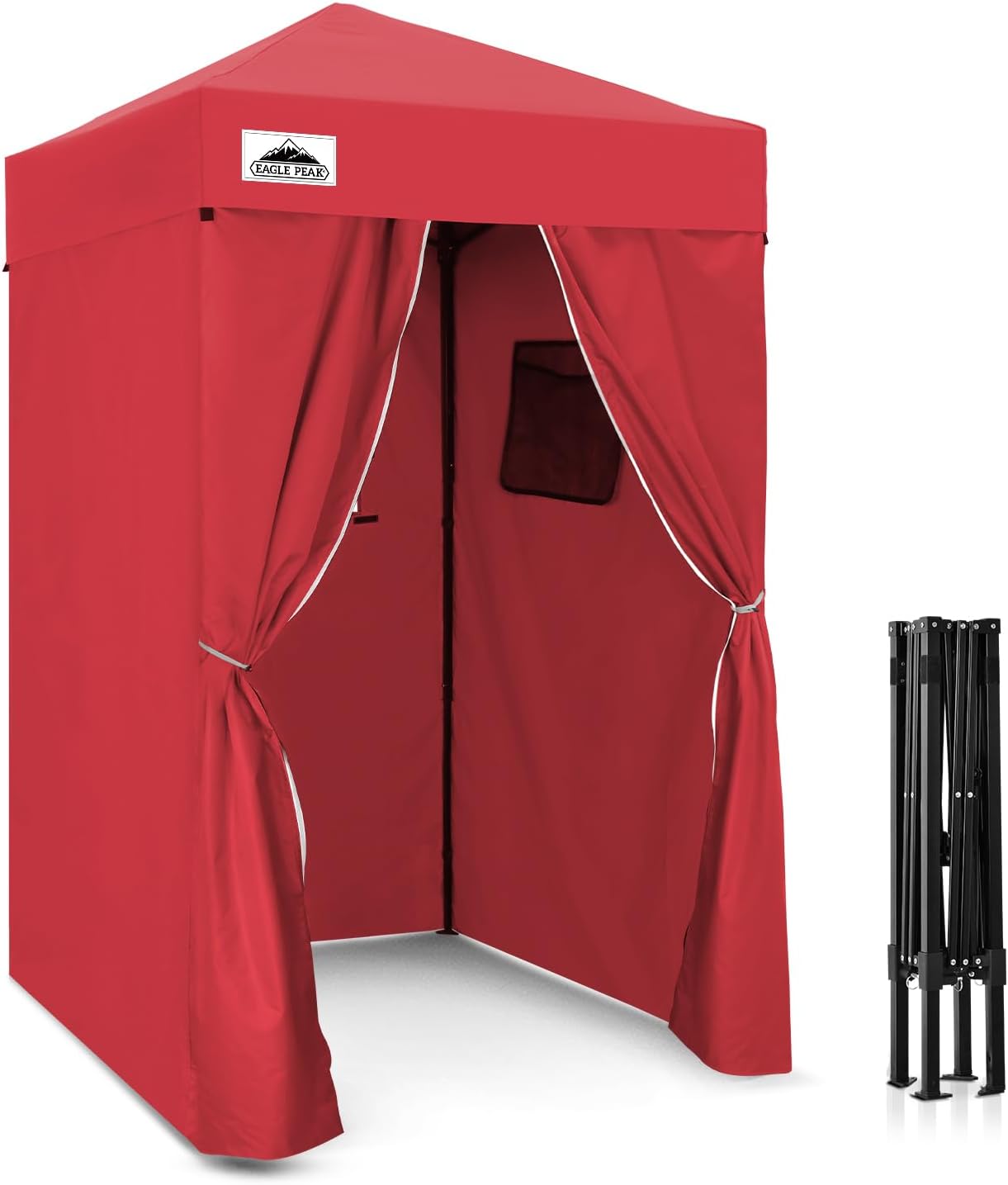 EAGLE PEAK EAGLE PEAK Flex Ultra Compact Pop-up Canopy, Sun Shelter, Changing Room, Portable Privacy Canopy Cabana, 4x4ft Canopy Tent, for Pool, Fashion Photoshoots, or Camping, Red
