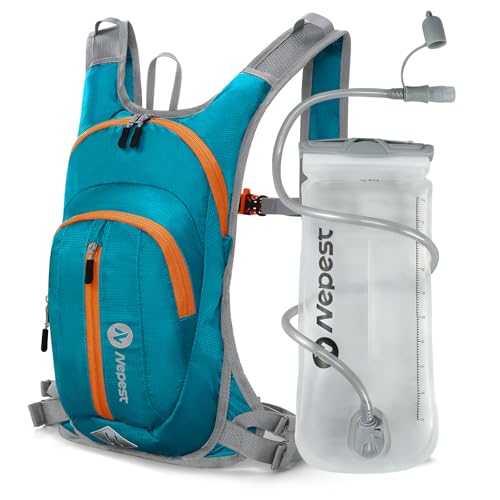 Nepest Hydration Pack Backpack for Women & Men, Lightweight Water Backpack with 2L Water Bladder for Hiking Cycling Running Biking