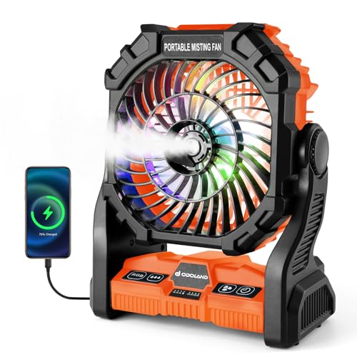 Odoland Portable Misting Fan with LED Light