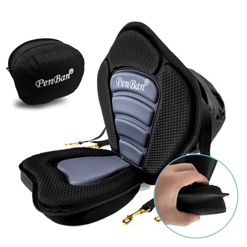 Universal Deluxe Kayak Seat Cushion with Storage Bag for Kayak,Padded Boat,SUP,Canoe,Fishing Boat,Seats with 4 Adjustable Straps