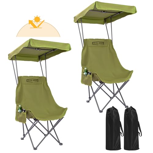 YOUNG WOOD Portable Camping Chair with Shade