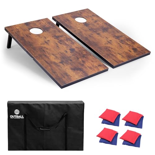 Cornhole Set 4x2 and 3X2 Regulation Size Corn Holes Sets with Carrying Bags & 8 Bean Bags Cornhole Boards Bean Toss Games for Adults Family Outdoor Beach Lawn Outside Backyard Games