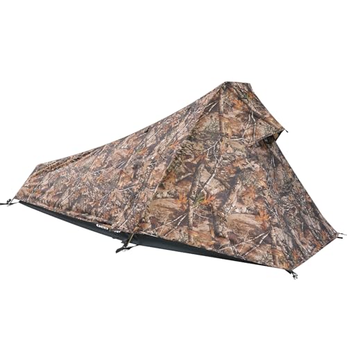 GEERTOP Ultralight Bivy Tent for 1 Person 3 Season Waterproof Single Person Backpacking Tent for Camping Hiking Backpack Travel Outdoor Survival Gear