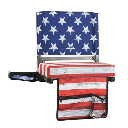 SPORT BEATS Stadium Seats with Back Support Bleacher Chairs with Back and Cushion Thick Padded Bleacher Seats Includes Shoulder Strap