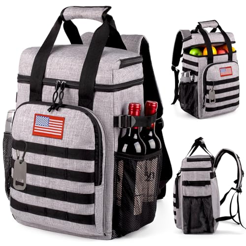 Tactical Backpack Cooler,Lunch Backpack for Men Adults Work with Handle,Soft Cooler Backpack Insulated Waterproof Leak Proof