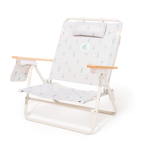 Business & Pleasure Co. Margaritaville Manana Backpack Beach Chair Lay Flat Reclining, Lightweight & Portable, Insulated Cooler Pocket, Last Mango Green Marg