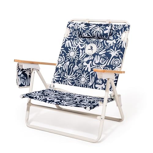 Business & Pleasure Co. Margaritaville Manana Backpack Beach Chair Lay Flat Reclining, Lightweight & Portable, Insulated Cooler Pocket, Continental Drifter Tiki