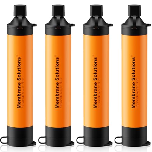 Membrane Solutions Straw Water Filter S1, NSF/ANSI 42&372&401 certificated, Survival Filtration Portable Gear, Emergency Preparedness, Supply for Drinking Hiking Camping Team Family Outing