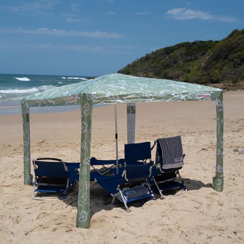 CoolCabana Beach Shade Tent - Easy Setup, UPF 50+ Protection, Large & Medium Sizes, Compact & Wind Resistant - Beach Cabana for The Whole Family - Byron Green, Large