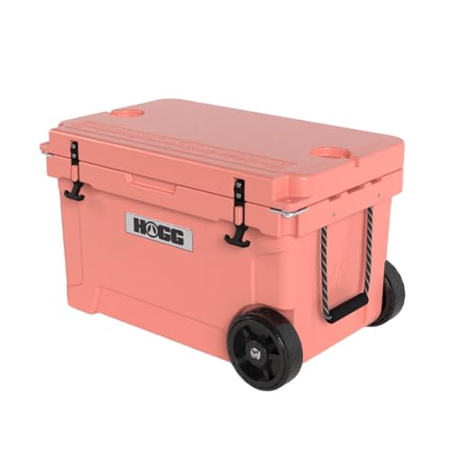 Hogg Insulated Cooler, Rotomolded Cooler with Rubber Gasket Seal for Insulation, Comes with Cupholders, Fishing Ruler, and Bottle Openers