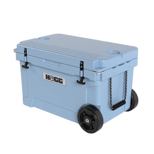 Hogg Insulated Cooler, Rotomolded Cooler with Rubber Gasket Seal for Insulation, Comes with Cupholders, Fishing Ruler, and Bottle Openers