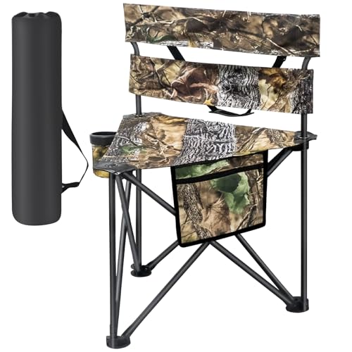 Hunting Chair Extra Large Tripod Chair with Backrest Portable Camping Chair for Fishing Blind Hiking