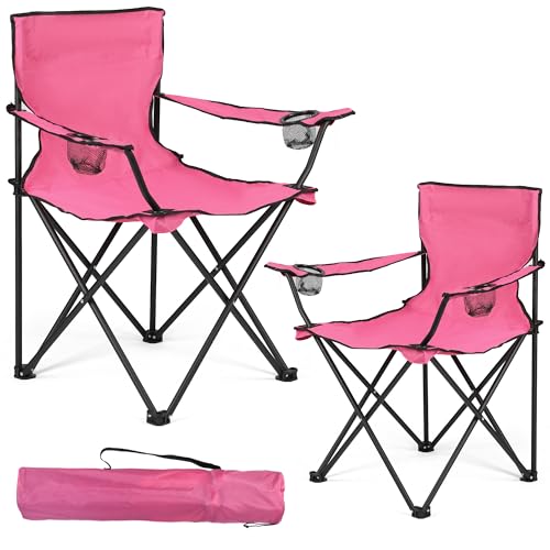 2 Pack Camping Chairs -Lightweight and Supportive Chairs for Adult and Lightweight Individuals - Compact, Durable, and Portable - Ideal for Camping, Hiking, Beach, and Picnics -Carry Bag
