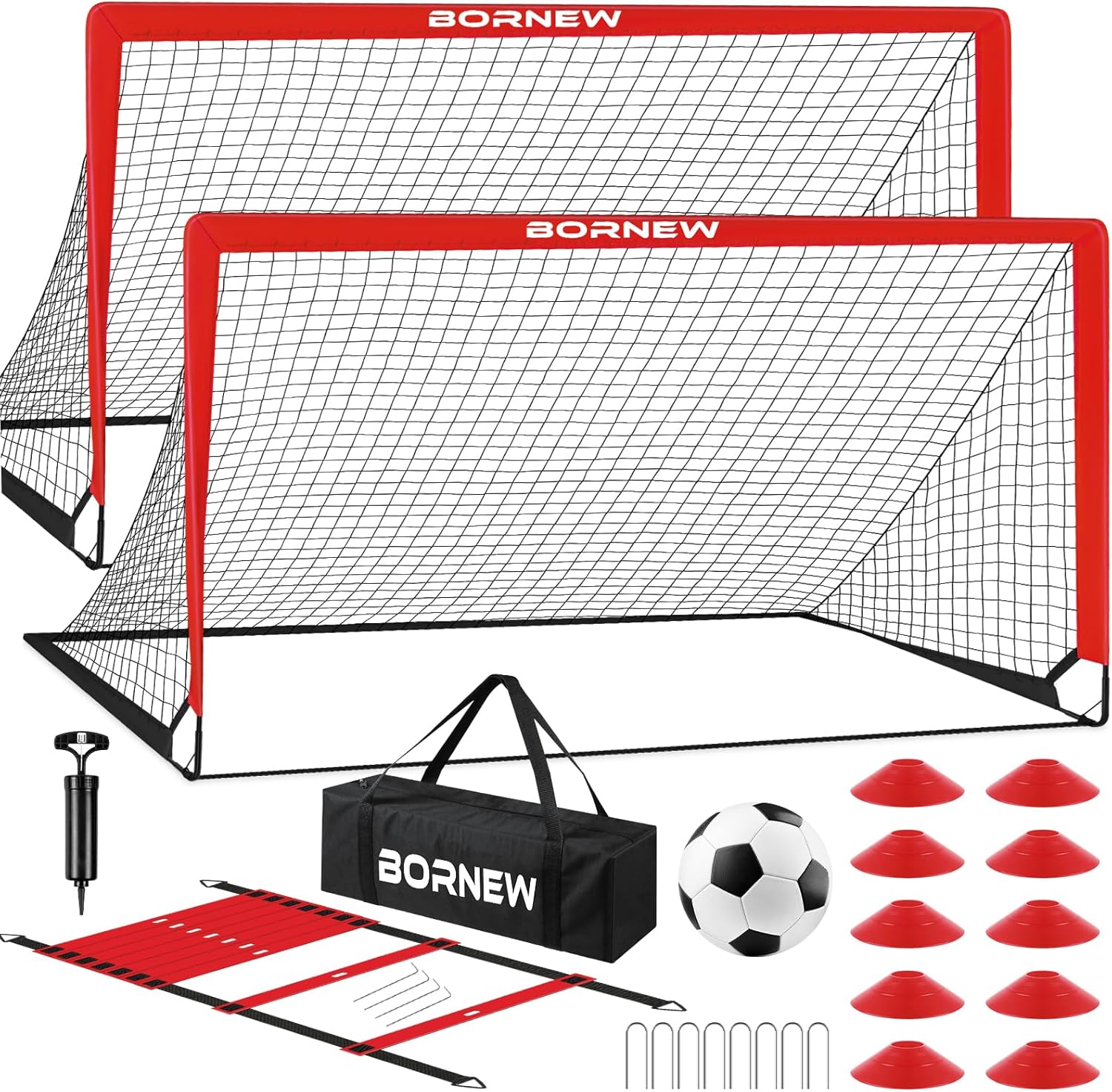 2 Pack Soccer Goal - Backyard & Indoor Soccer Goals for Kids, Portable Pop Up Soccer Nets Set for Youth & Adult and Outdoor Games and Soccer Training Equipment Ages 3-16 Year Gift