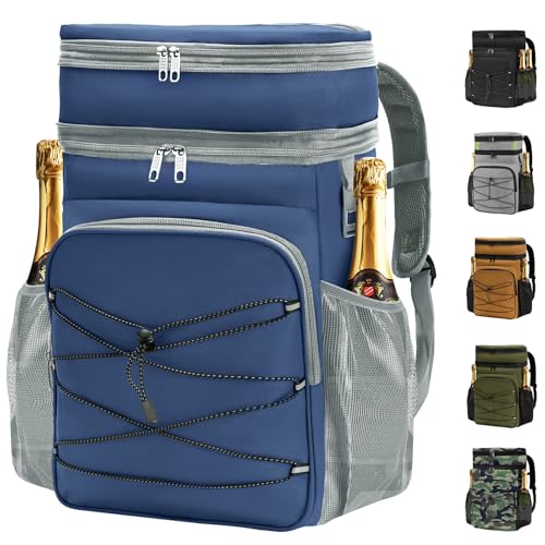 Expandable Backpack Coolers Insulated Leak Proof - 36/48 Cans Double Deck Cooler Backpack Waterproof - Soft Lightweight Portable Cooler Bag for Beach Picnic Camping Men and Women