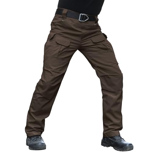 Men's Stretch Tactical Pants Water Resistant Ripstop Cargo Pants Outdoor Lightweight EDC Work Hiking Pants