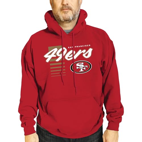 Team Fan Apparel NFL Adult Unisex Retro Script Ultra Soft Fleece Hooded Sweatshirt, Officially Licensed Football Performance