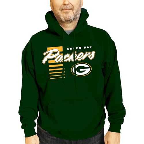 Team Fan Apparel NFL Adult Unisex Retro Script Ultra Soft Fleece Hooded Sweatshirt, Officially Licensed Football Performance
