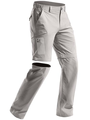 FREE SOLDIER Men's Outdoor Convertible Hiking Pants with Belt Lightweight Quick Dry Tactical Cargo Pants Nylon Spandex