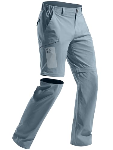 FREE SOLDIER Men's Outdoor Convertible Hiking Pants with Belt Lightweight Quick Dry Tactical Cargo Pants Nylon Spandex