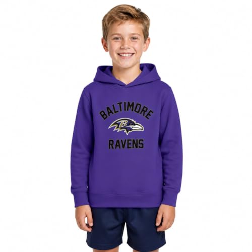 Team Fan Apparel NFL Youth Gameday Hooded Sweatshirt, Pro Football Hoodie Pullover Sweatshirt, Sports Apparel Boys and Girls