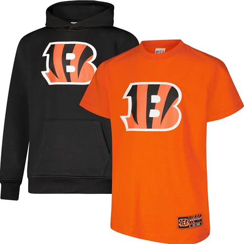 Ultra Game Youth NFL Official Super Soft T-Shirt & Hoodie Sweatshirt Set (Sizes 8 to 18-20)