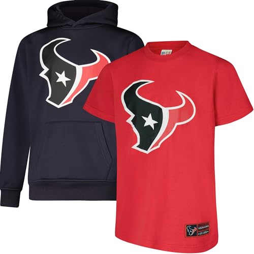 Ultra Game Youth NFL Official Super Soft T-Shirt & Hoodie Sweatshirt Set (Sizes 8 to 18-20)