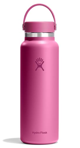 Hydro Flask Water Bottle - Insulated Stainless Steel - Wide Mouth Flex Lid, Non Spill, Leakproof and Refillable in 40 Oz