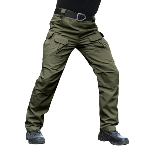 Men's Stretch Tactical Pants Water Resistant Ripstop Cargo Pants Outdoor Lightweight EDC Work Hiking Pants