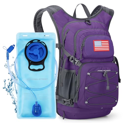 Maelstrom Hydration Hiking Backpack with 2L/3L Water Bladder, High Flow Bite Valve Camping Daypack Lightweight