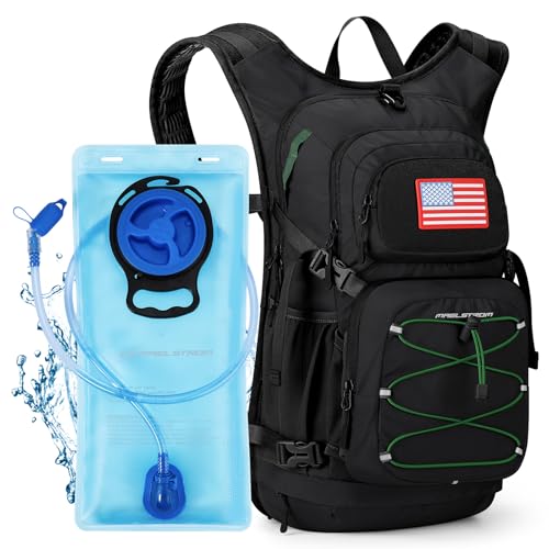 Maelstrom Hydration Hiking Backpack with 2L/3L Water Bladder, High Flow Bite Valve Camping Daypack Lightweight