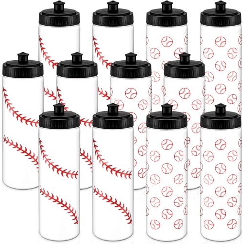 Water Bottle Bulk 20 oz Sports Ball Cup Accessories Reusable Sports Squeeze Water Bottle for Party Favor Players Lovers Team Gifts Gym for Most Bike Cage