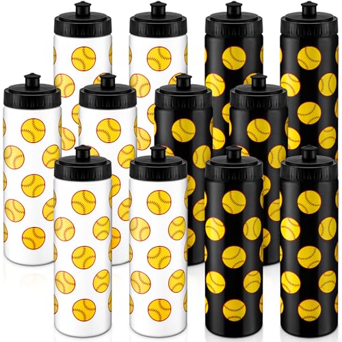 Water Bottle Bulk 20 oz Sports Ball Cup Accessories Reusable Sports Squeeze Water Bottle for Party Favor Players Lovers Team Gifts Gym for Most Bike Cage
