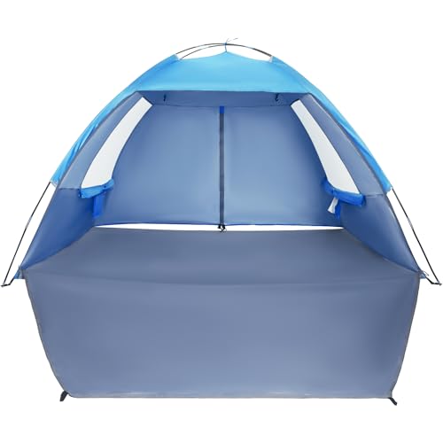 CAMEL CROWN Beach Tent UPF 50+ Sun Shelter for 2/3/5/6 Person, Lightweight Portable Sun Shade with Sand Anchor, Family Beach Day & Outdoor Adventures