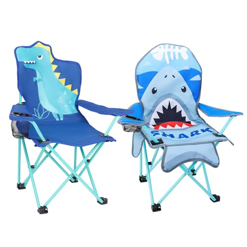 KABOER Kids Outdoor Folding Lawn and Camping Chair with Cup Holder and Carrying Bag, Children's Camping Chairs