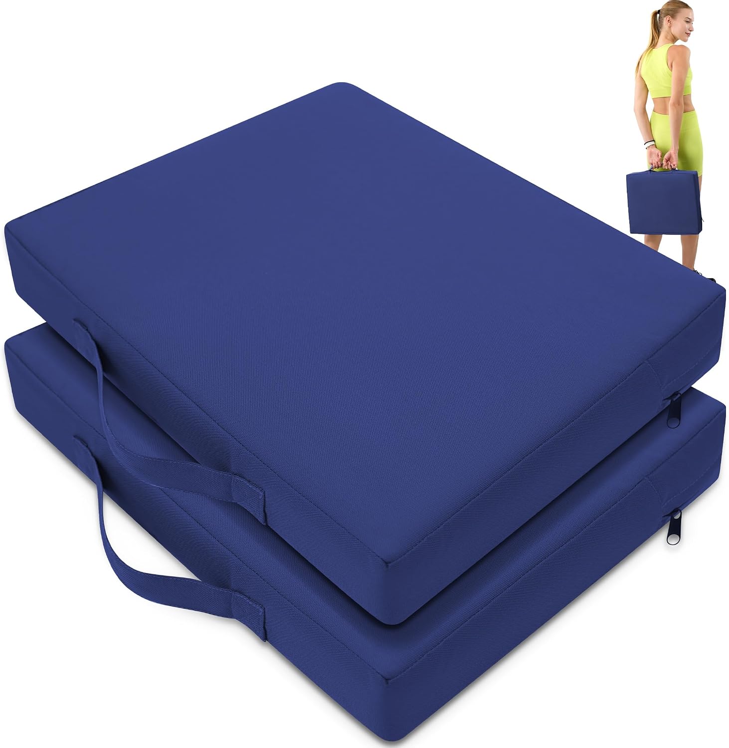 2 Pcs Stadium Seat Cushions Water-Repellent Bleacher Seat Cushions Indoor & Outdoor Seat Cushion for Bleachers Portable Stadium Cushion for Sports Events, Office Chairs, Beaches