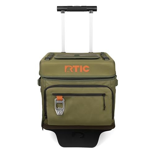 RTIC 40 Can Everyday Wheeled Cooler, Soft Sided Insulated Portable Rolling Collapsible Cooler Bag with Wheels and Handle for Outdoor, Beach, Camping, Sports, Travel, Leakproof