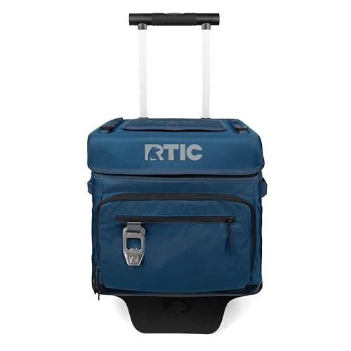 RTIC 40 Can Everyday Wheeled Cooler, Soft Sided Insulated Portable Rolling Collapsible Cooler Bag with Wheels and Handle for Outdoor, Beach, Camping, Sports, Travel, Leakproof